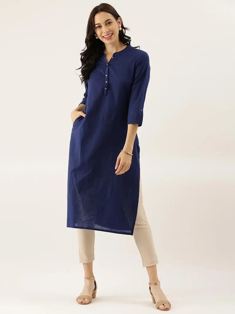 Navy Long Sleeve Kurti