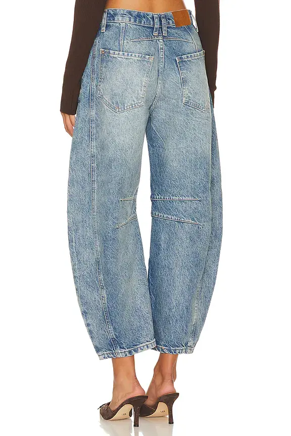 We The Free Good Luck Mid Rise Barrel Jeans