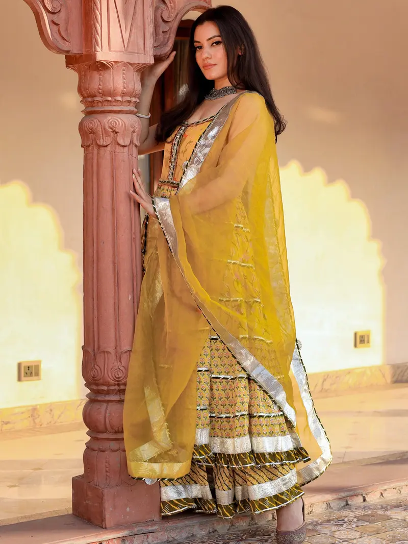 Yellow Sharara Dress